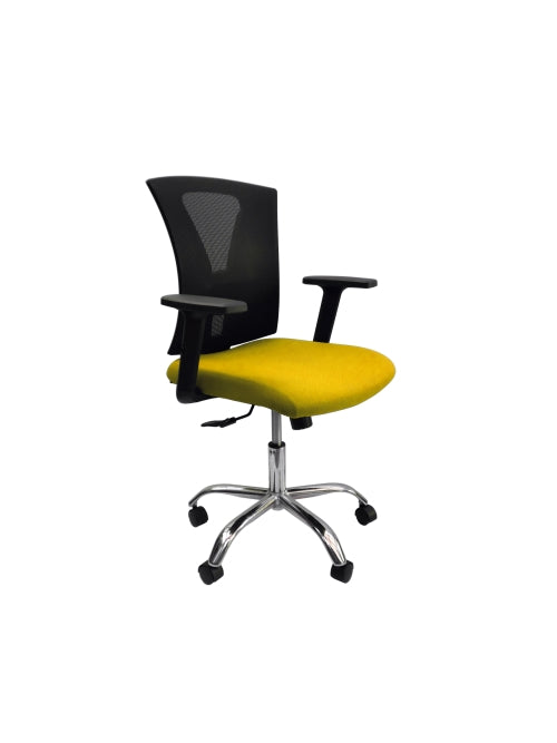 Silla Ceres Gerente Cromo Mustard