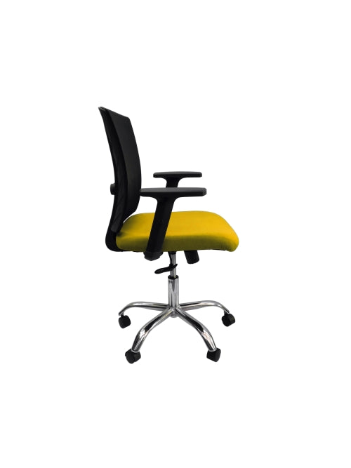 Silla Ceres Gerente Cromo Mustard